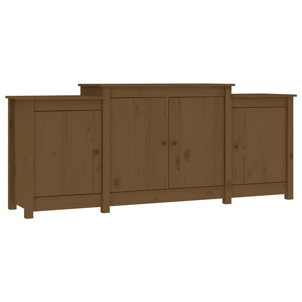 skænk 164x37x68 cm massivt fyrretræ gyldenbrun