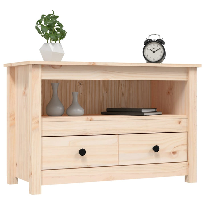 tv-bord 79x35x52 cm massivt fyrretræ