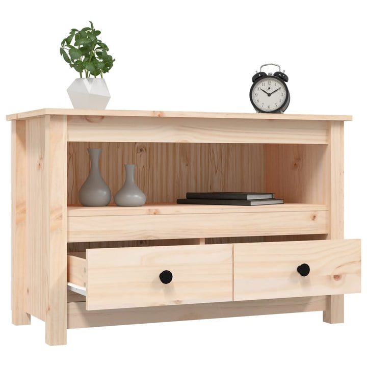 tv-bord 79x35x52 cm massivt fyrretræ