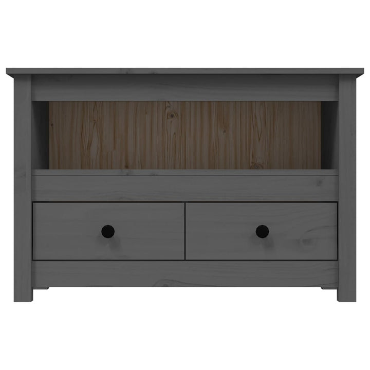 tv-bord 79x35x52 cm massivt fyrretræ grå