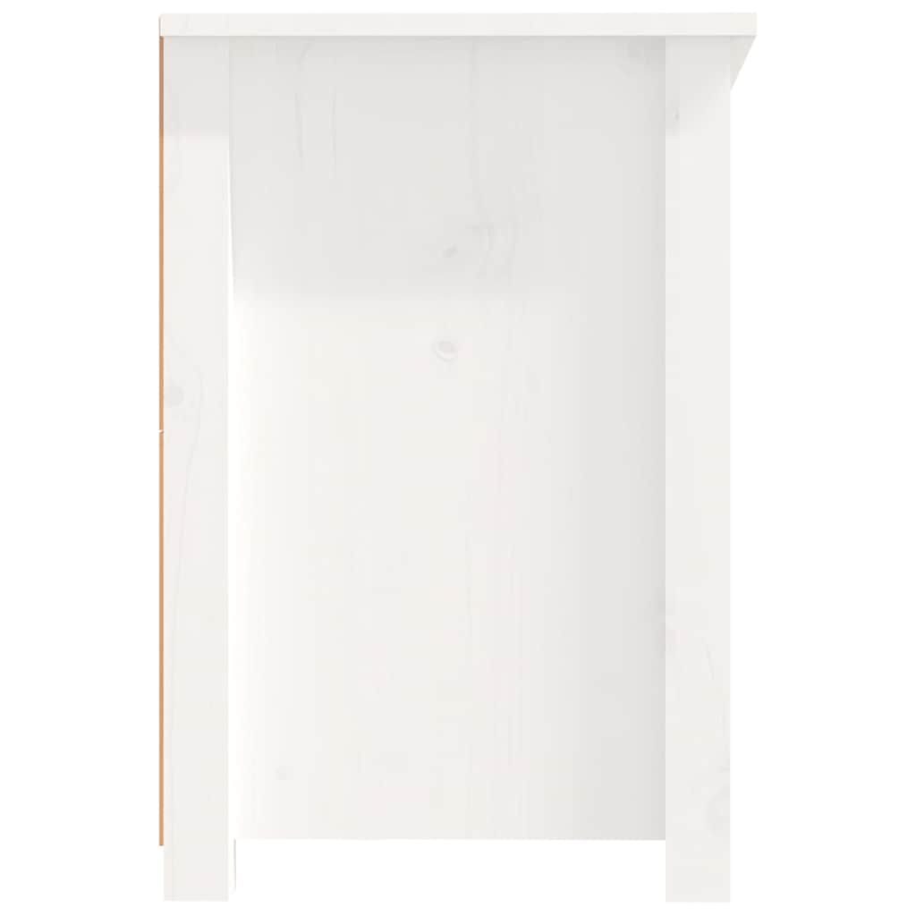 tv-bord 114x35x52 cm massivt fyrretræ hvid