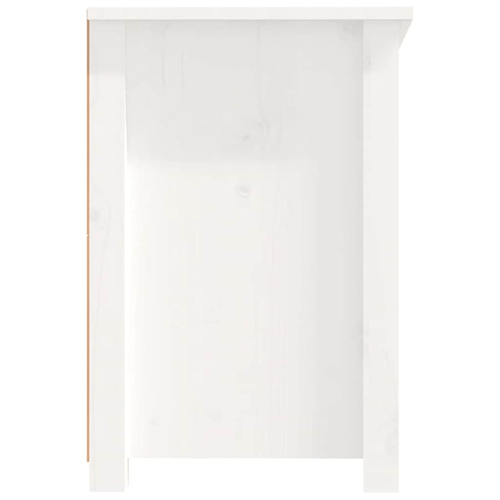 tv-bord 114x35x52 cm massivt fyrretræ hvid