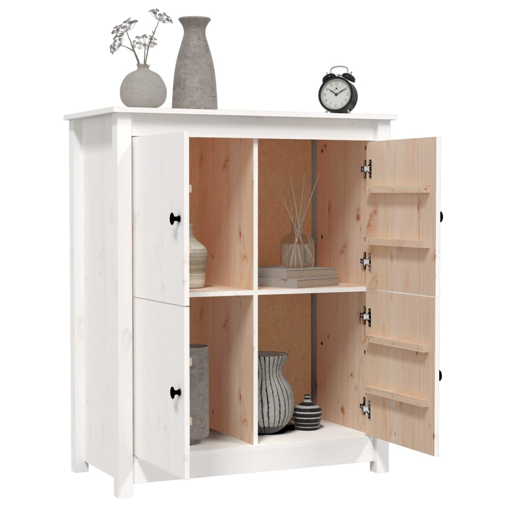 skænk 83x41,5x100 cm massivt fyrretræ hvid
