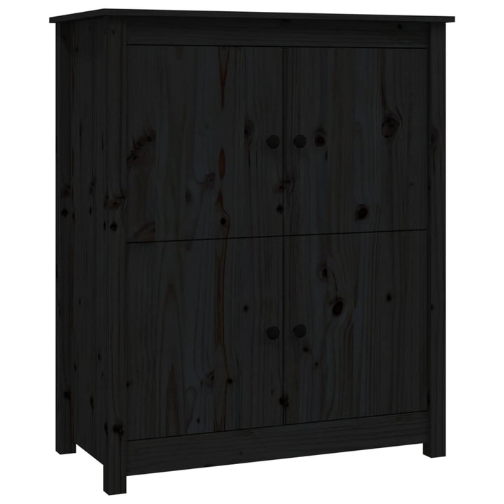 skænk 83x41,5x100 cm massivt fyrretræ sort