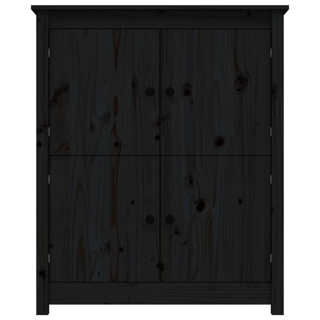 skænk 83x41,5x100 cm massivt fyrretræ sort
