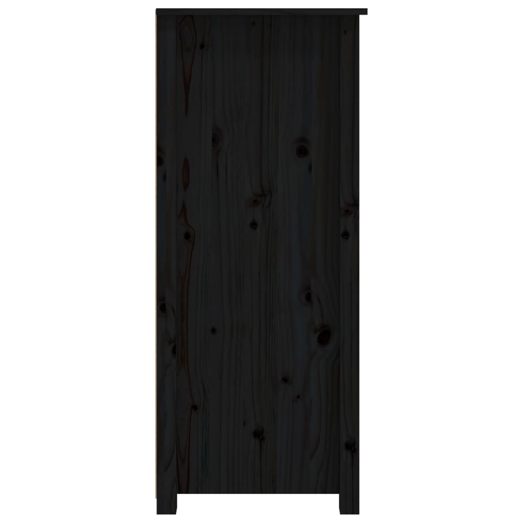 skænk 83x41,5x100 cm massivt fyrretræ sort