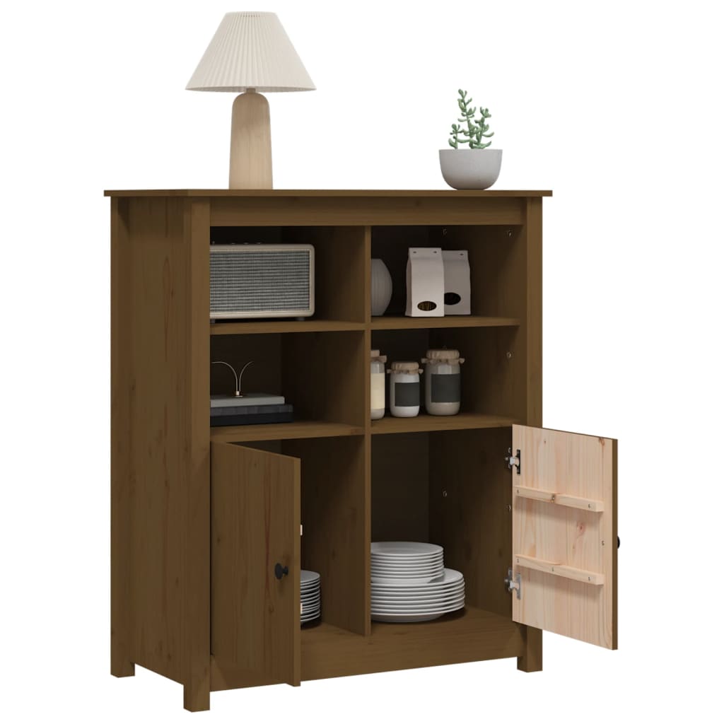 skænk 83x41,5x100 cm massivt fyrretræ gyldenbrun