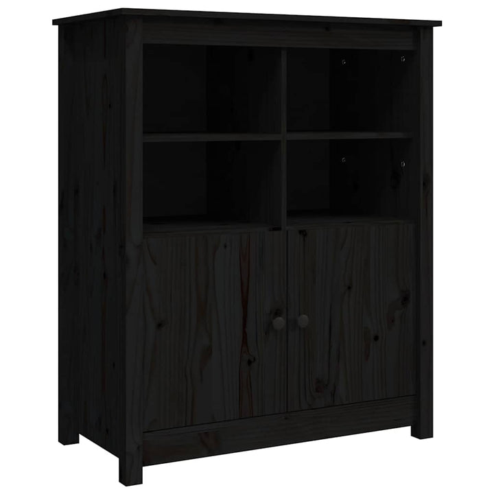 skænk 83x41,5x100 cm massivt fyrretræ sort
