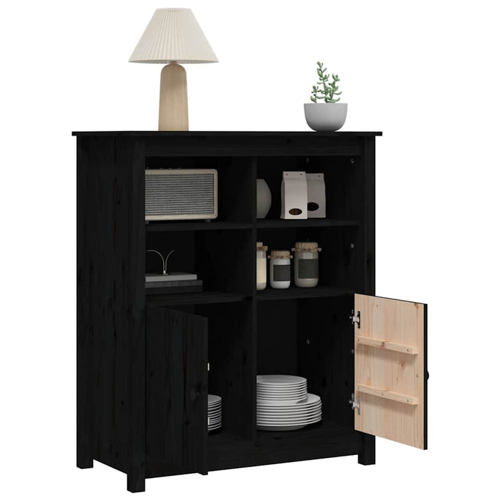 skænk 83x41,5x100 cm massivt fyrretræ sort