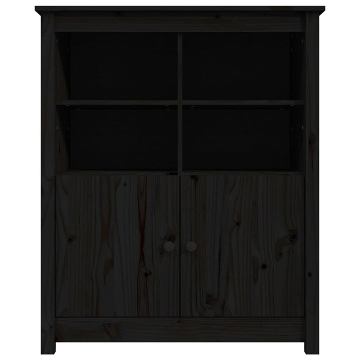skænk 83x41,5x100 cm massivt fyrretræ sort
