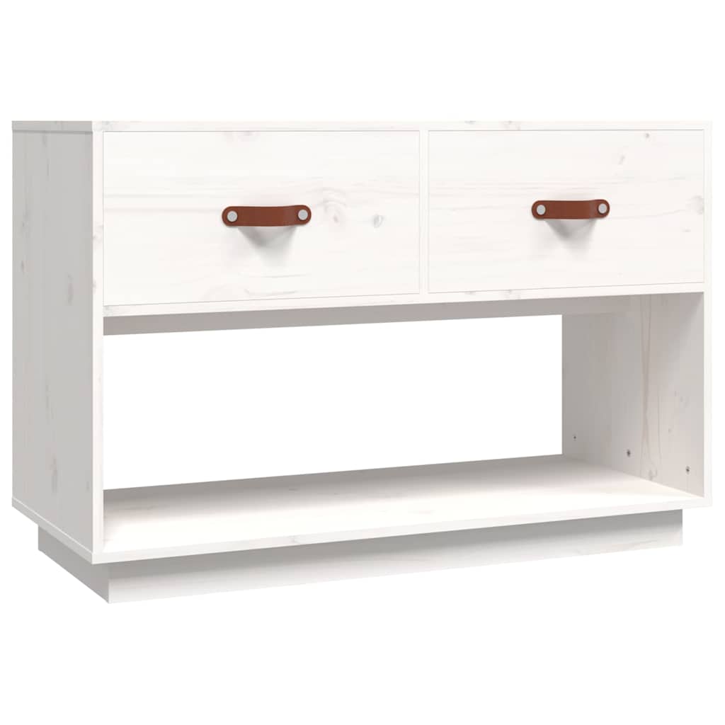 tv-bord 90x40x60 cm massivt fyrretræ hvid