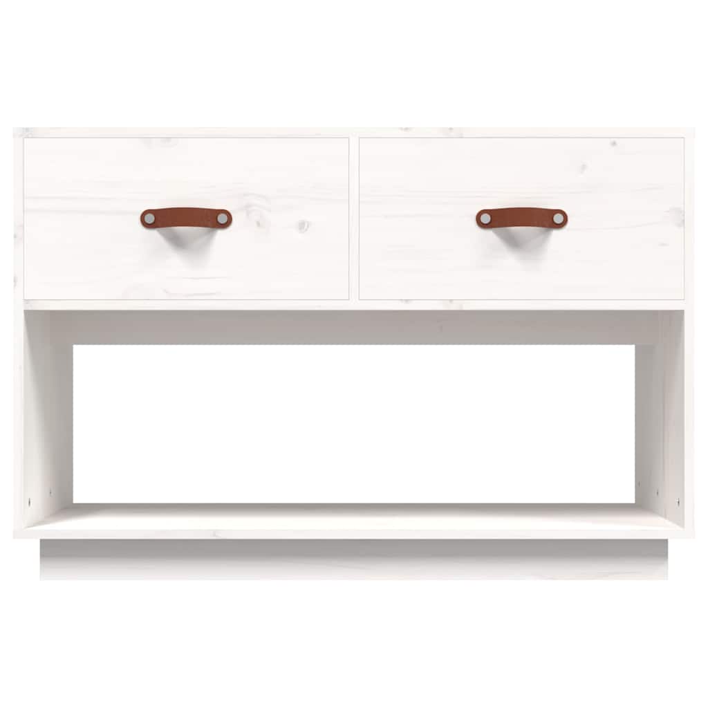 tv-bord 90x40x60 cm massivt fyrretræ hvid