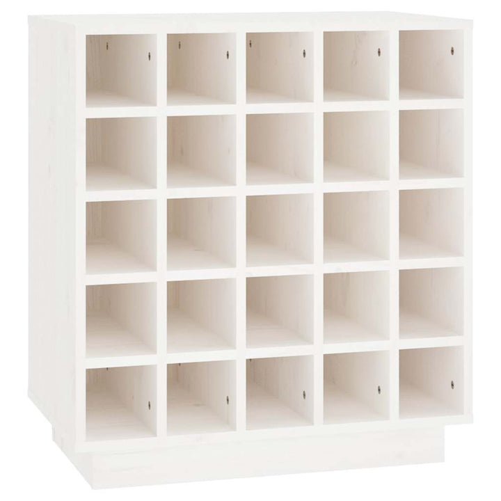 Vinskab 55,5x34x61 cm massivt fyrretræ hvid