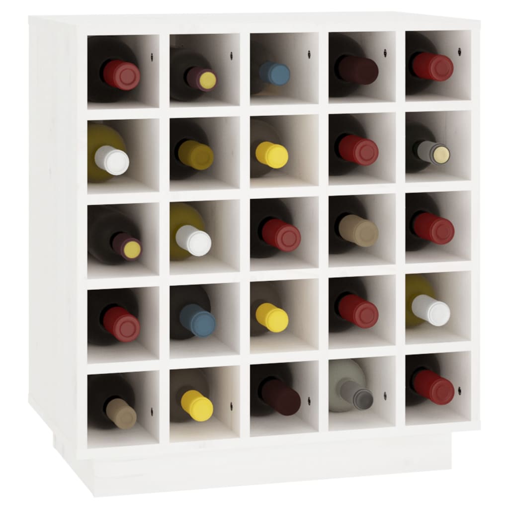 Vinskab 55,5x34x61 cm massivt fyrretræ hvid