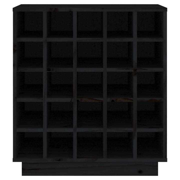 Vinskab 55,5x34x61 cm massivt fyrretræ sort
