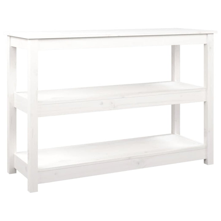 konsolbord 110x40x74 cm massivt fyrretræ hvid
