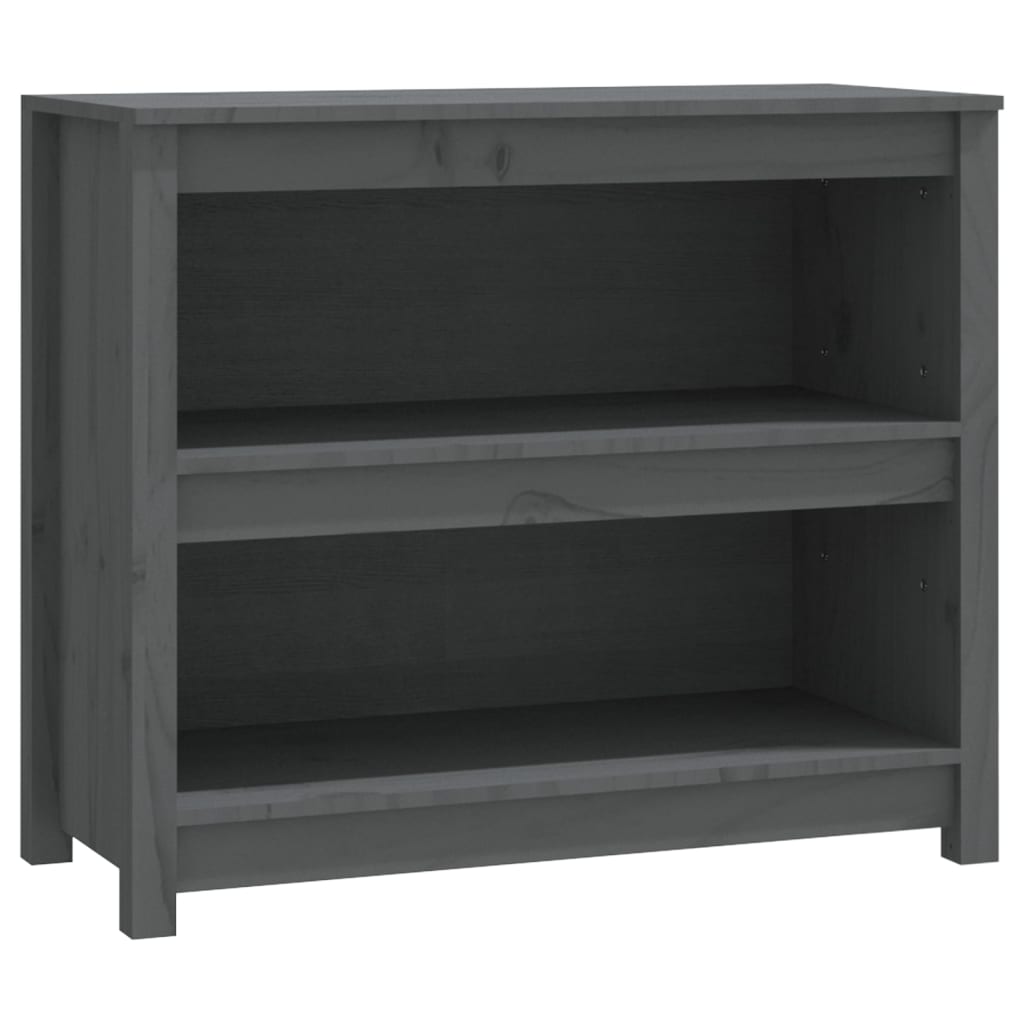 bogreol 80x35x68 cm massivt fyrretræ grå