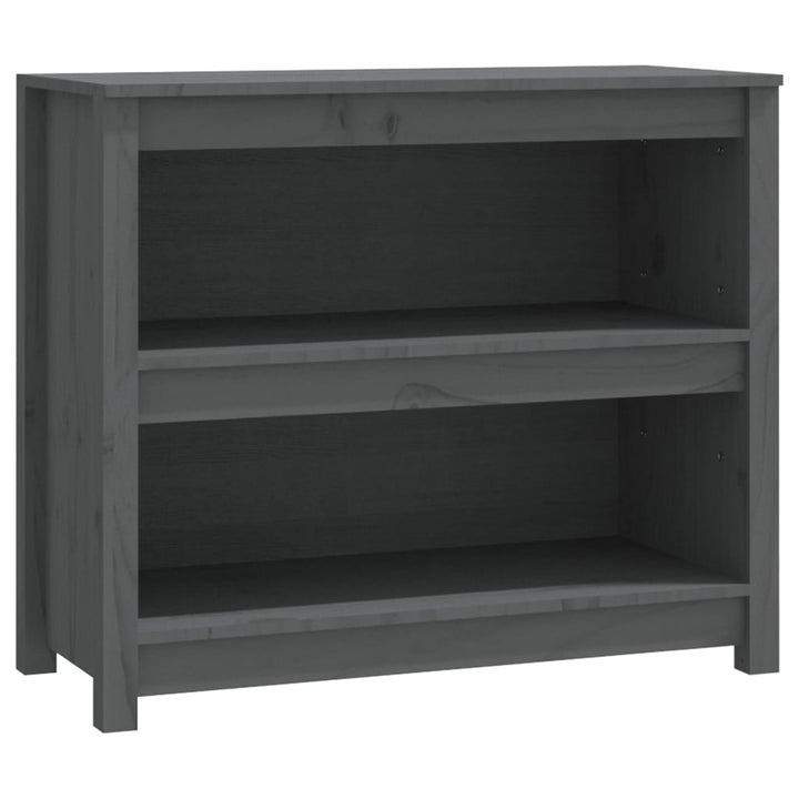 bogreol 80x35x68 cm massivt fyrretræ grå