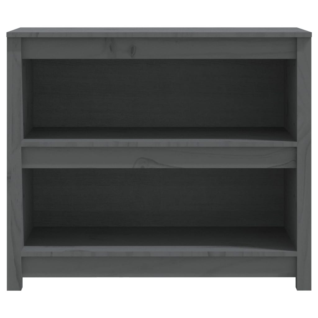 bogreol 80x35x68 cm massivt fyrretræ grå