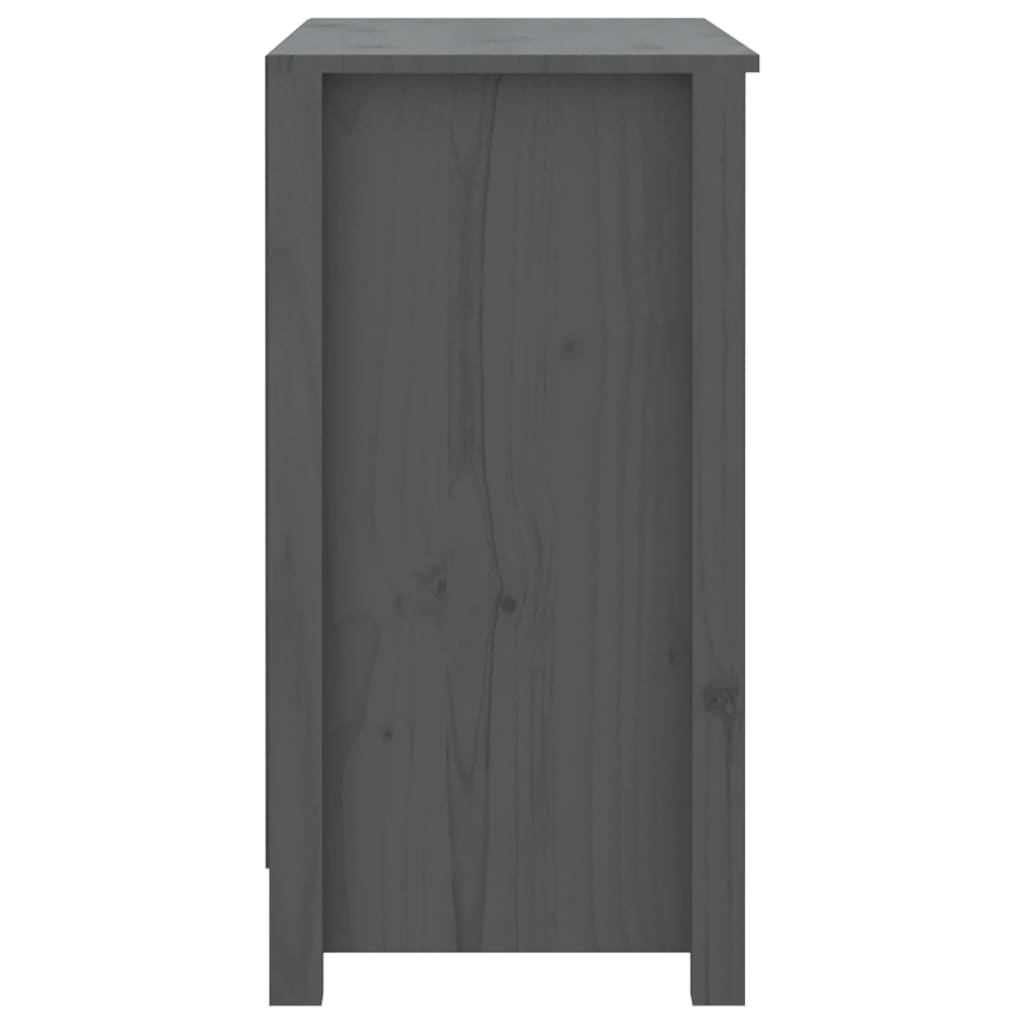 bogreol 80x35x68 cm massivt fyrretræ grå