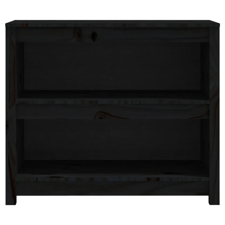 bogreol 80x35x68 cm massivt fyrretræ sort