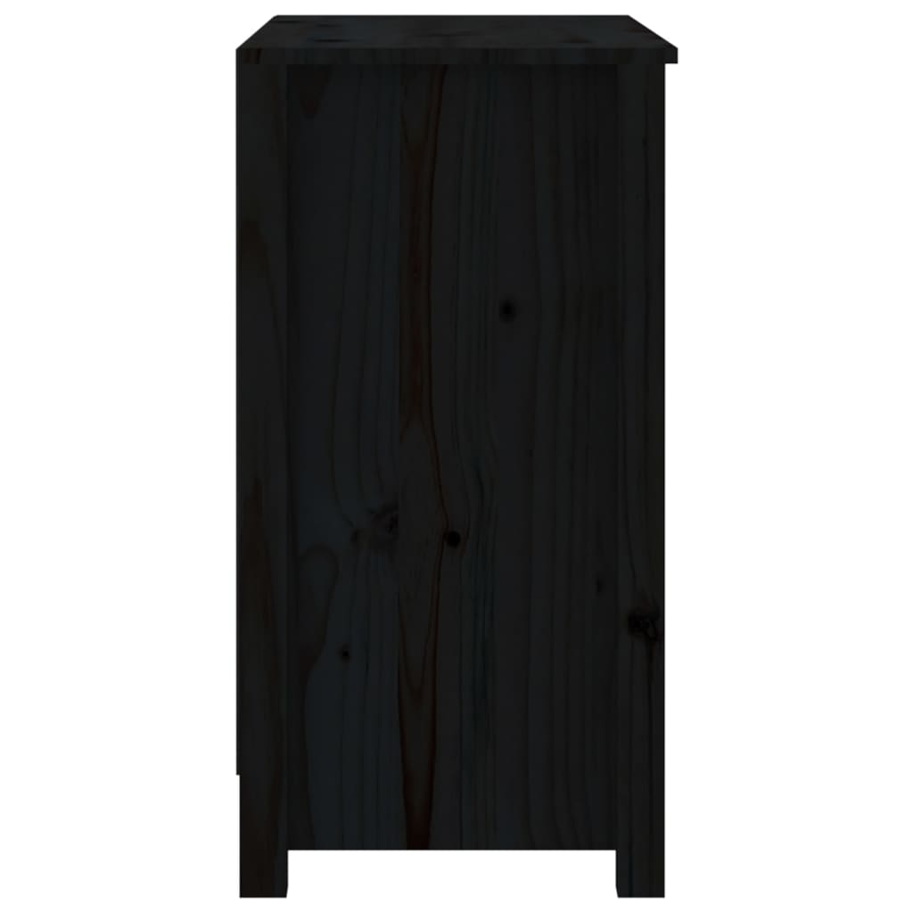 bogreol 80x35x68 cm massivt fyrretræ sort
