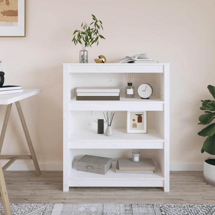 bogreol 80x35x97 cm massivt fyrretræ hvid