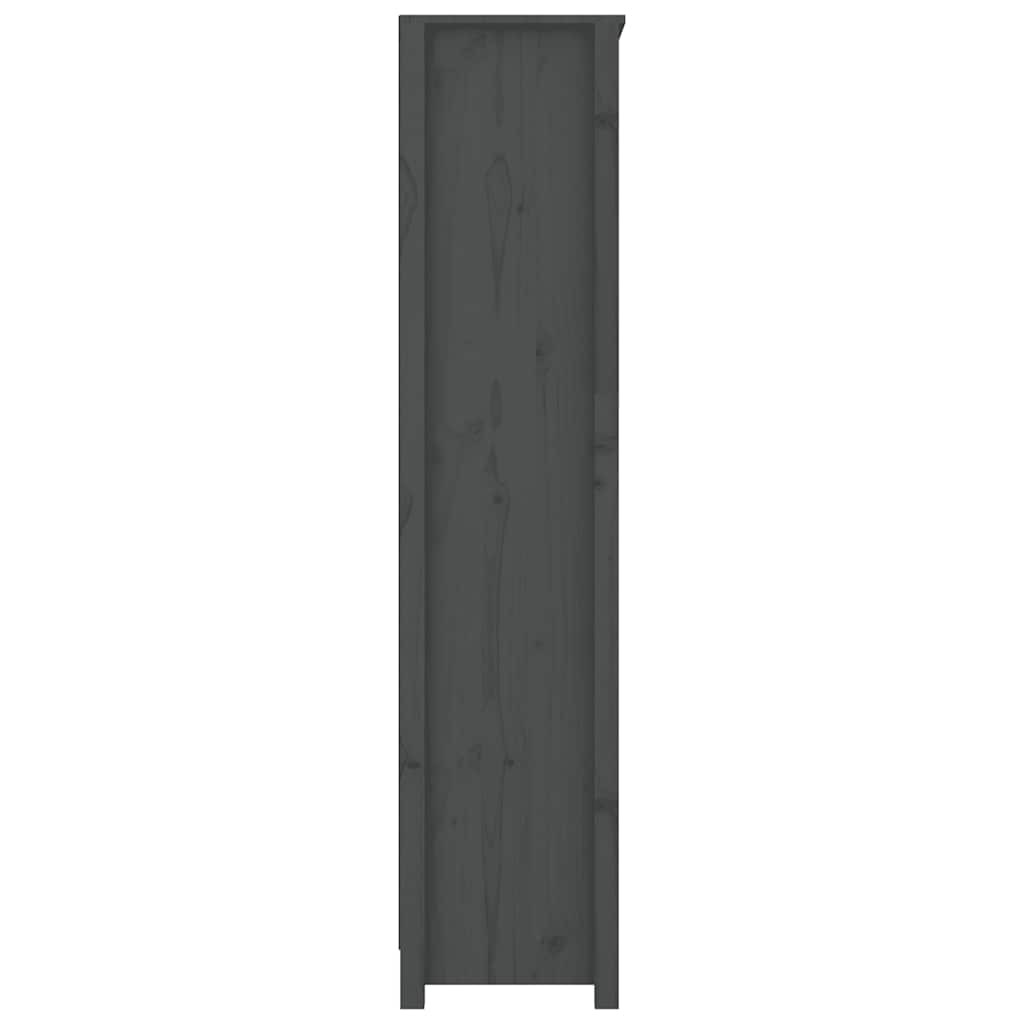 bogreol 80x35x154 cm massivt fyrretræ grå
