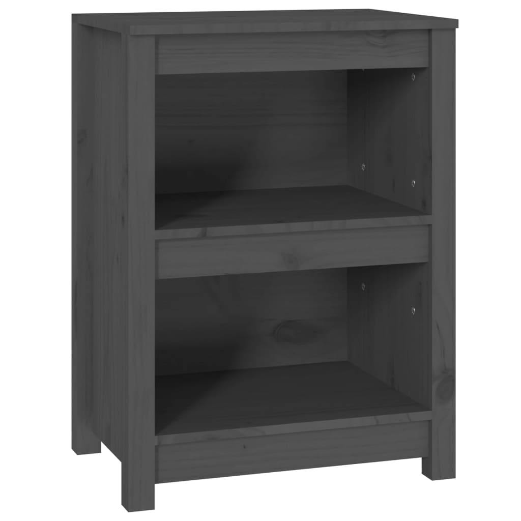 bogreol 50x35x68 cm massivt fyrretræ grå