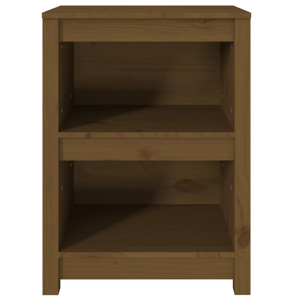 bogreol 50x35x68 cm massivt fyrretræ gyldenbrun