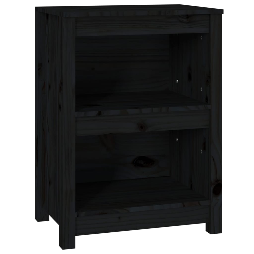 bogreol 50x35x68 cm massivt fyrretræ sort