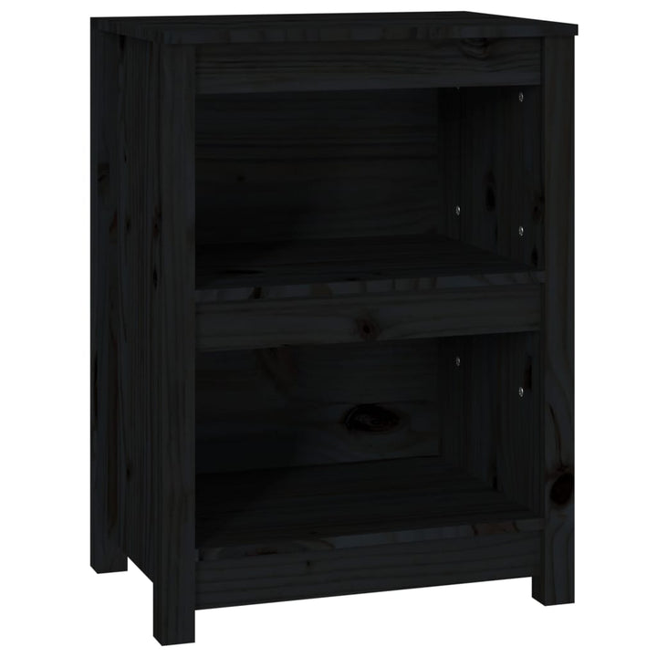 bogreol 50x35x68 cm massivt fyrretræ sort