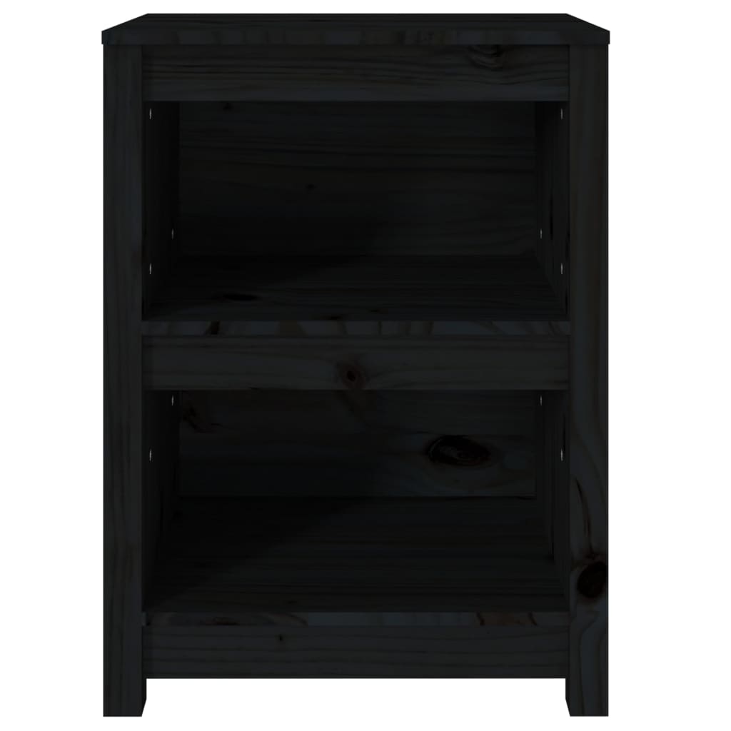 bogreol 50x35x68 cm massivt fyrretræ sort
