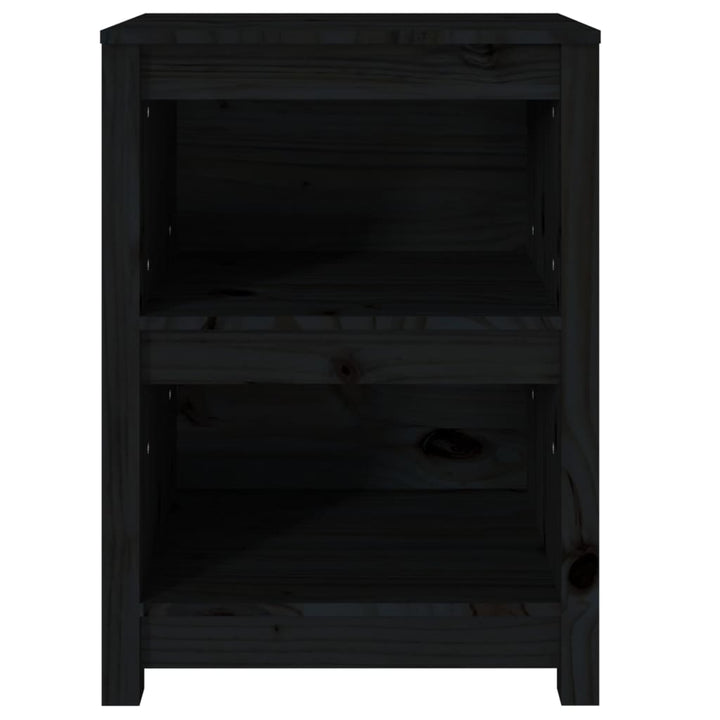 bogreol 50x35x68 cm massivt fyrretræ sort