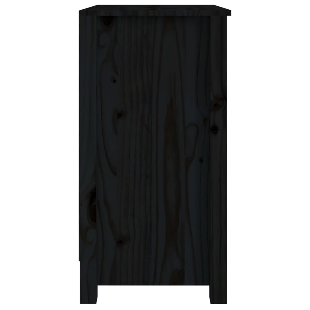 bogreol 50x35x68 cm massivt fyrretræ sort
