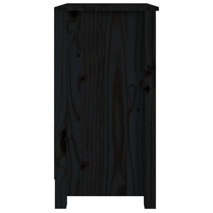 bogreol 50x35x68 cm massivt fyrretræ sort
