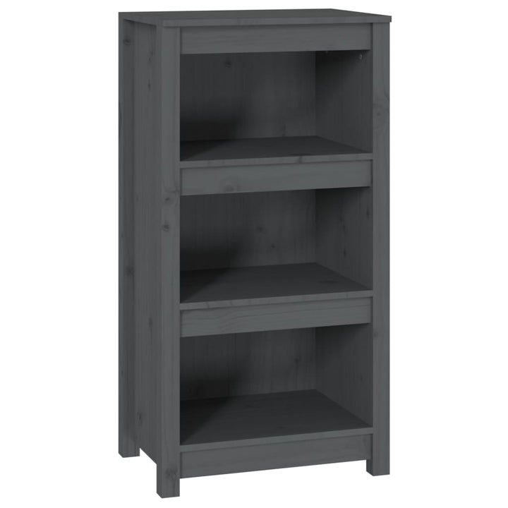 bogreol 50x35x97 cm massivt fyrretræ grå