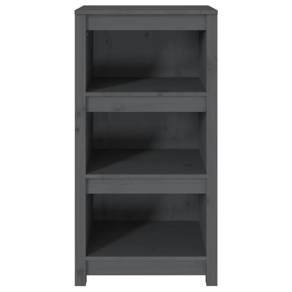 bogreol 50x35x97 cm massivt fyrretræ grå