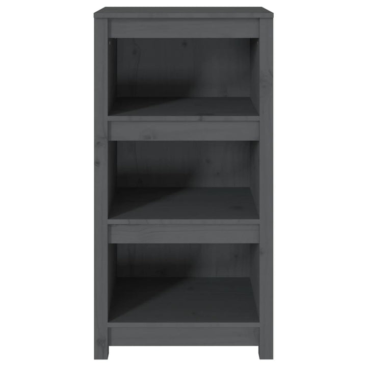 bogreol 50x35x97 cm massivt fyrretræ grå