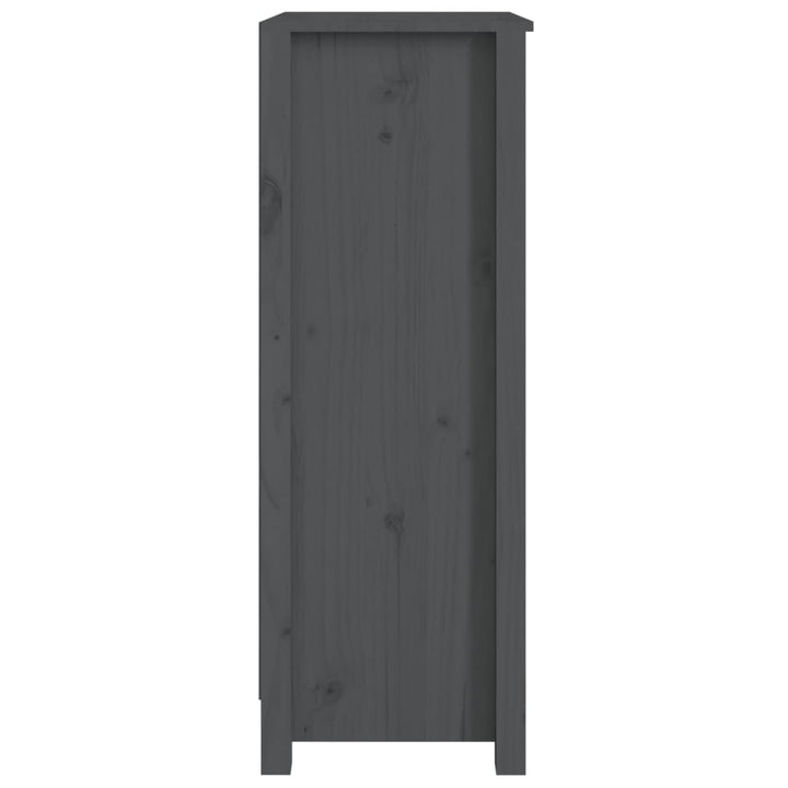 bogreol 50x35x97 cm massivt fyrretræ grå