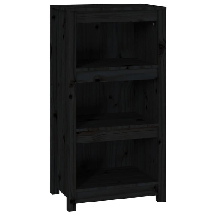 bogreol 50x35x97 cm massivt fyrretræ sort