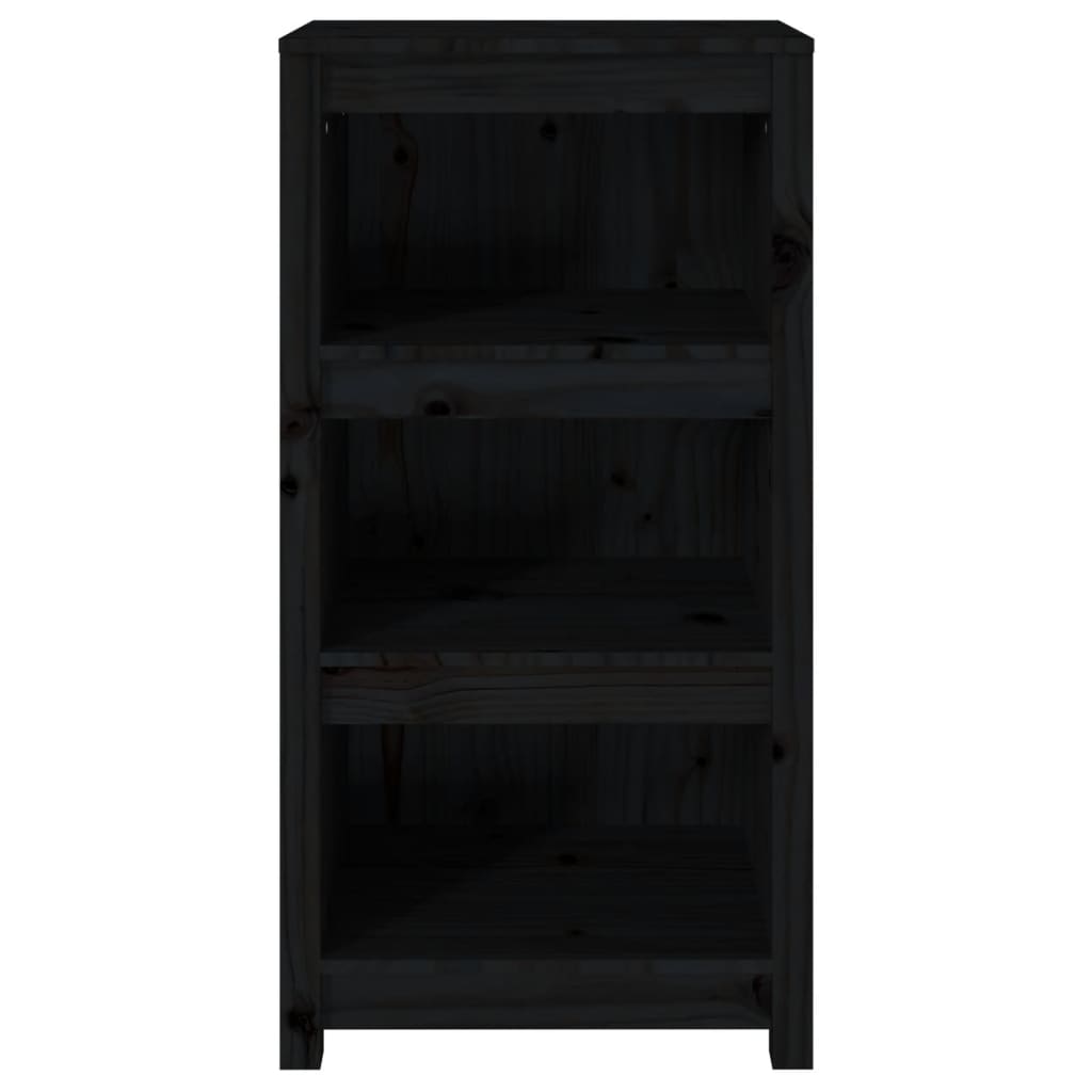 bogreol 50x35x97 cm massivt fyrretræ sort