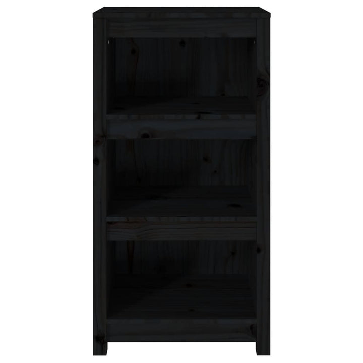 bogreol 50x35x97 cm massivt fyrretræ sort