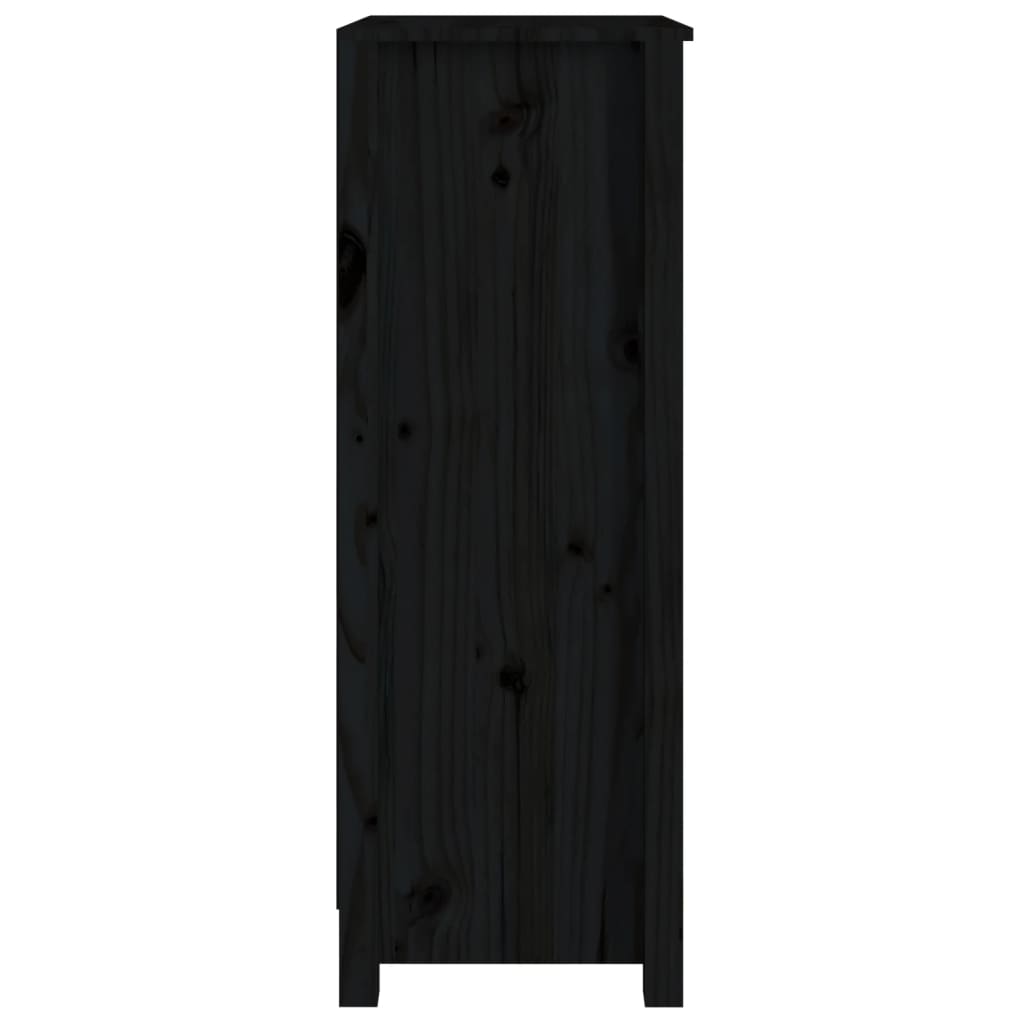 bogreol 50x35x97 cm massivt fyrretræ sort