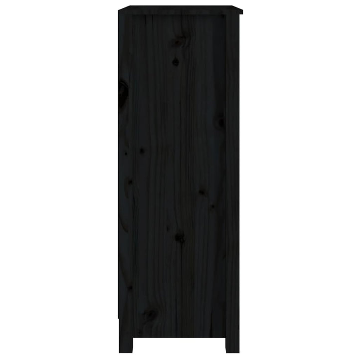 bogreol 50x35x97 cm massivt fyrretræ sort