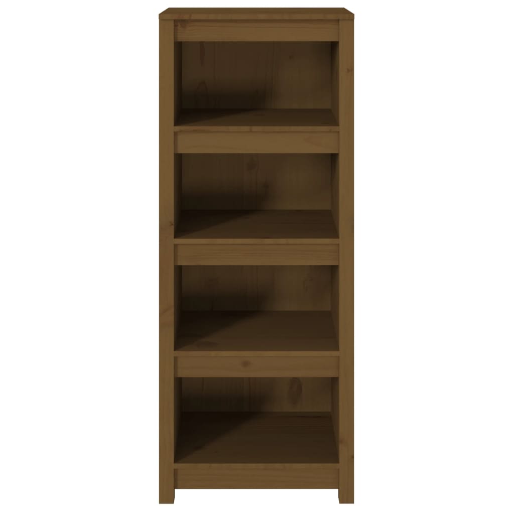 bogreol 50x35x125,5 cm massivt fyrretræ gyldenbrun