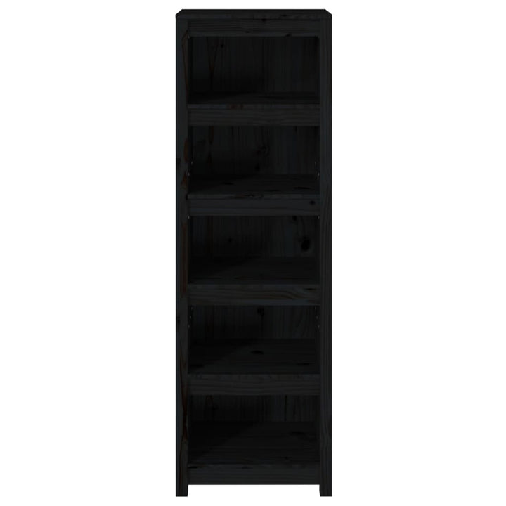 bogreol 50x35x154 cm massivt fyrretræ sort