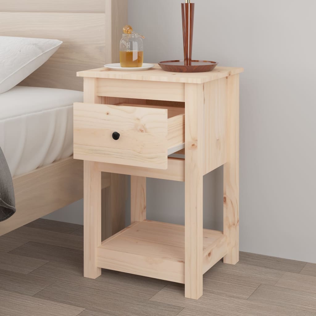 sengeborde 2 stk. 40x35x61,5 cm massivt fyrretræ