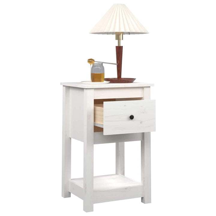 sengeborde 2 stk. 40x35x61,5 cm massivt fyrretræ hvid
