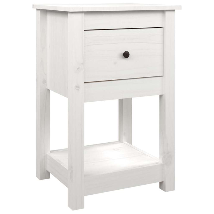 sengeborde 2 stk. 40x35x61,5 cm massivt fyrretræ hvid